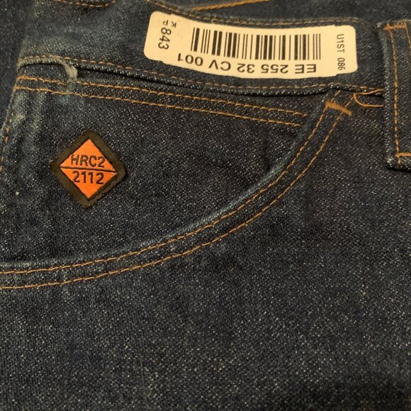 Wrangler Mens Flame Resistant Blue Jeans Relaxed Fit Sz 38x36 FR13MWZ HRC2/2112 - Picture 10 of 14